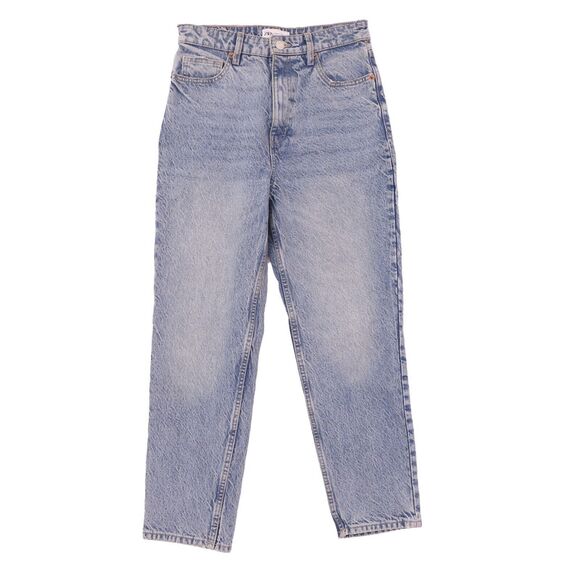ZARA 90's Acid Wash Mom Jeans US 6 Light Wash High Rise Blue EUC B39 - Picture 1 of 5